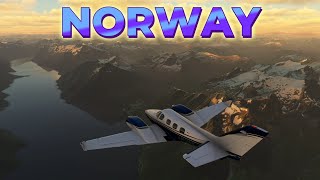 Scenic flight in Norway  Piston Duke by Black Square [upl. by Zul276]