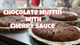 Bake With Me CHOCOLATE MUFFIN WITH CHERRY SAUCE Ellen B Johansen [upl. by Arracot176]