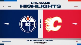 NHL Highlights  Oilers vs Flames  November 3 2024 [upl. by Wiltsey]