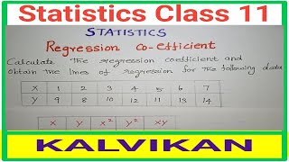 Regression equation In Tamil  Calculate the registration coefficients of x on y  Regression method [upl. by Basilius]