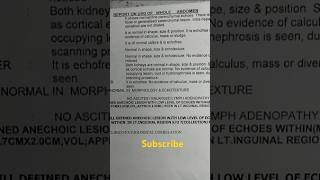 USG Report  nursing medical sonologist radiologist youtube shorts ytshorts [upl. by Rocher534]