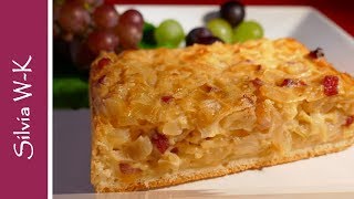 Zwiebelkuchen  ZwiebelkuchenSchnitte  ohne Hefeteig  schnellere Variante [upl. by Nnylrats]