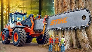 Extreme Dangerous Fastest Big Chainsaw Cutting Tree Machines  Monster Stump Removal Excavator 45 [upl. by Chilt]