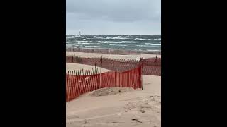 Ludington MichiganLake Michigan waves ￼ [upl. by Hteboj393]