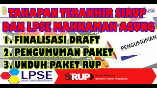 Tahapan TERAKHIR Aplikasi SIRUP dan LPSE Mahkamah Agung RI [upl. by Vala981]