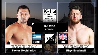 Pavlos Kochliarios vs Rhys Brudenell  FULL FIGHT  K1 WORLD GP  Jul27 2024 [upl. by Ib]