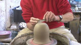 Throwing a giant clay pottery novelty goblet on the wheel [upl. by Halludba788]