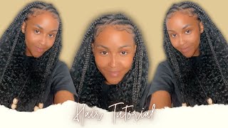 HALF FEED INS HALF QUICK WEAVE STYLE TUTORIAL  Quick amp Easy ✨ [upl. by Lorac]