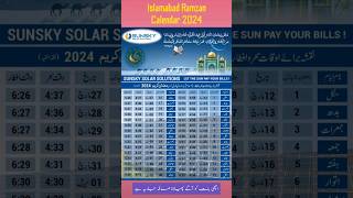 Ramadan Calendar Islamabad 2024 ramazan calendar islamabad short [upl. by Olegnalehcim5]