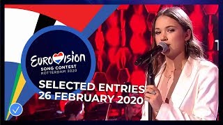 Selected Entries  26 February 2020  Eurovision Song Contest [upl. by Nyleuqcaj]