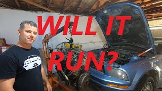 40 V6 Engine Install  2006 Mustang for 24 Hours of Lemons Pt 9 [upl. by Deehsar478]