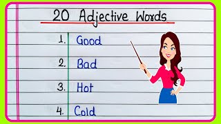 20 Adjective words in English  Important Adjectives in English  Examples of Adjectives  Adjective [upl. by Ahsienad]