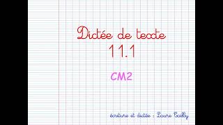 CM2  dictee n°111 [upl. by Dinah147]