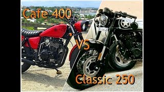 motorstar cafe 400 vs rusi classic 250 [upl. by Netsryk]