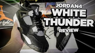 Jordan 4 quotWhite Thunderquot  Trushoes Sneaker Review amp Unboxing Trushoes [upl. by Erida]