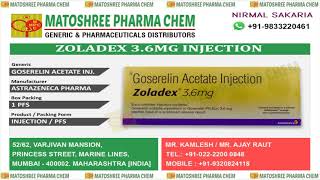 Zoladex La 36 Mg Injection Leading Suppliers in India • Matoshree Pharma Chem [upl. by Eelaras]