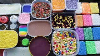 Crunchy slime smoothie  Mixing Old Slime and More Stuff amp Foam Bricks [upl. by Dickie297]