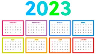 Calendario 2023 para imprimir [upl. by Nerin]