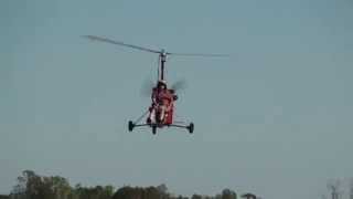 Gyrobee Gyroplane Gyrocopter Flying at Wrens Georgia Airport [upl. by Eibrad]