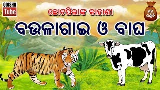 Odia Children Story  ବଉଳାଗାଈ ଓ ବାଘ କାହାଣୀ  Educational Video  Odisha Tube [upl. by Rawdan]