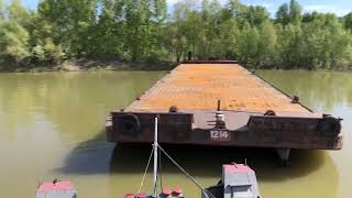 Timelapse Towboat Front view Pushing Barge 4K [upl. by Abbub]