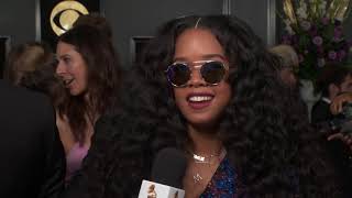 HER Red Carpet Interview  2019 GRAMMYs [upl. by Lardner]