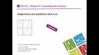 Snijpunten van parabool met xas wzb Module F4wmv [upl. by Dotti70]