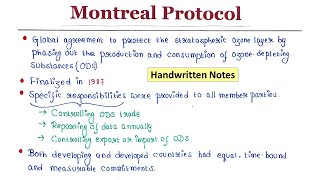 Montreal Protocol  Handwritten Notes [upl. by Ecinereb]