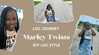 Marley Twists on Locs Two Strand Twist Extension  Loc Styles [upl. by Nnylsaj838]