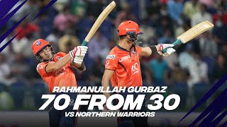 Rahmanullah Gurbaz 70 from 30 vs Northern Warriors  Day 7  Player Highlights [upl. by Eusebio]