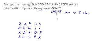 Encrypting using a keywordbased transposition cipher [upl. by Tahmosh337]