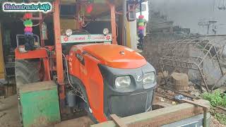 Kubota mu4501 tractor goes to farman rotavator 36 bull blade change in air impact wrench [upl. by Einahpts527]