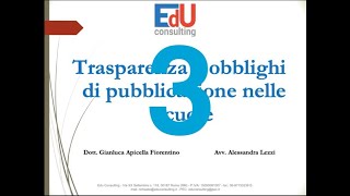 3 Trasparenza e obblighi di pubblicazione nelle scuole [upl. by Nnaik]