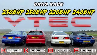 HONDA EVOLUTION K SERIES vs B SERIES vs F SERIES vs K SWAP [upl. by Nivlek420]