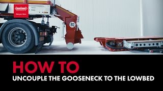 How to uncouple the gooseneck to the lowbed  Nooteboom Trailers [upl. by Amando]