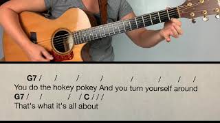 Hokey Pokey Simple Guitar PlayAlong [upl. by Rettuc543]