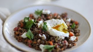 Warm Lentil Salad with Eggs Healthy Appetite with Shira Bocar [upl. by Solracesoj573]