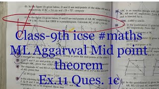 Class9th icse maths ML Aggarwal Mid point theorem  In the figure 3 given below D and E are mid [upl. by Arehc824]