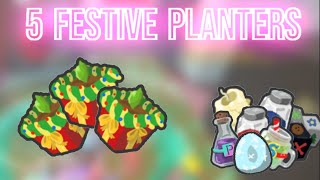 Harvesting 5 Festive Planters  Bee Swarm Simulator [upl. by Gearard]