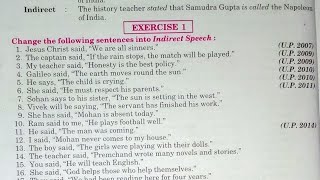 Direct and Indirect speech class 12  exercise 1 change in to indirect speech  narration [upl. by Lucho808]