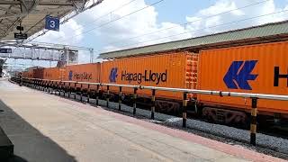 Hapag Lloyd Goods Train Departing from BANGARAPET JN WAG9HC Green Electric indianrailways railway [upl. by Suiramad]