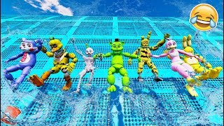 NEW ANIMATRONICS SLIDE 9999 FEET ON TALLEST WATER SLIDE GTA 5 Mods FNAF RedHatter [upl. by Muns]