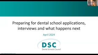 Teacher and careers adviser webinar Preparing for dental school applications and interviews [upl. by Sluiter773]