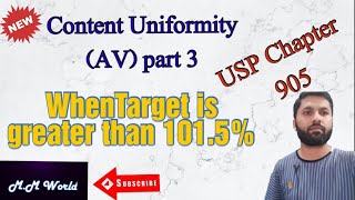 Content Uniformity  AV Calculation When Target is greater than 1015  solutionpharmacy [upl. by Iams337]