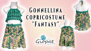 TUTORIAL  Gonnellinacopricostume quotFantasyquot UNCINETTO  bimba 5 anni [upl. by Ahtekal]