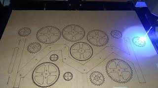 CNC 3018 Pro  Laser 5500mW  Make Gear Layout [upl. by Varini]