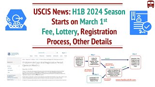 H1B 2024 Season Starts on March 1st 2023 Lottery Process Fee Dates Process Flow [upl. by Clary431]