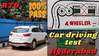 RTO  Car Driving licence Test  Track  Hyderabad  Full video [upl. by Pampuch]