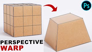 How to use PERSPECTIVE WARP to Change Shape of Box in Photoshop [upl. by Annaul]