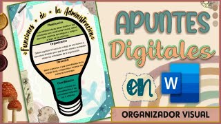 💻💡 COMO HACER UN ORGANIZADOR VISUAL EN WORD 💻💡 APUNTES BONITOS DIGITALES EN WORD ⌨ [upl. by Zarah159]